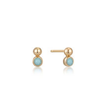 Load image into Gallery viewer, Gold Orb Amazonite Stud