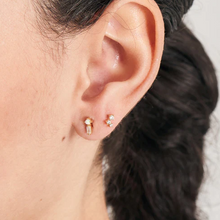 Load image into Gallery viewer, Gold Opal Sparkle Barbell Single Earring