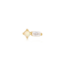 Load image into Gallery viewer, Gold Opal Sparkle Barbell Single Earring