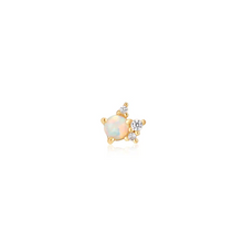 Load image into Gallery viewer, Gold Opal Sparkle Crown Single Earring
