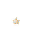 Gold Opal Sparkle Crown Single Earring