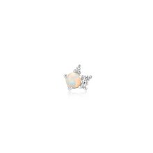 Load image into Gallery viewer, Silver Opal Sparkle Crown Single Earring