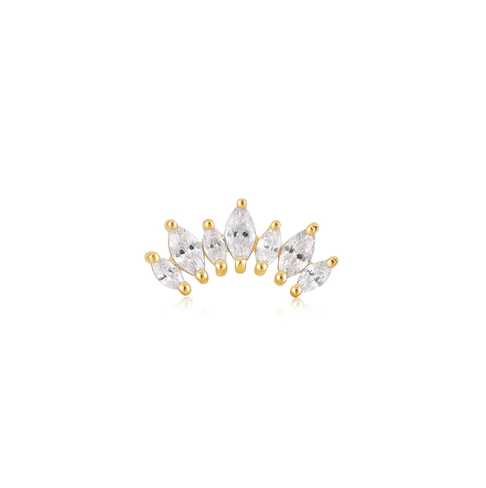Gold Sparkle Marquise Single Earring