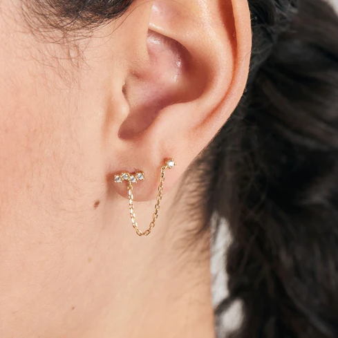 Gold Celestial Chain Single Earring