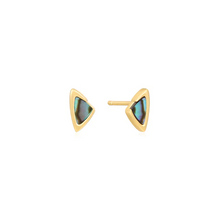 Cargar imagen en el visor de la galería, Gold Arrow Abalone Stud Earrings