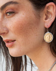 Gold Maximianus Coin & Crystal Earrings