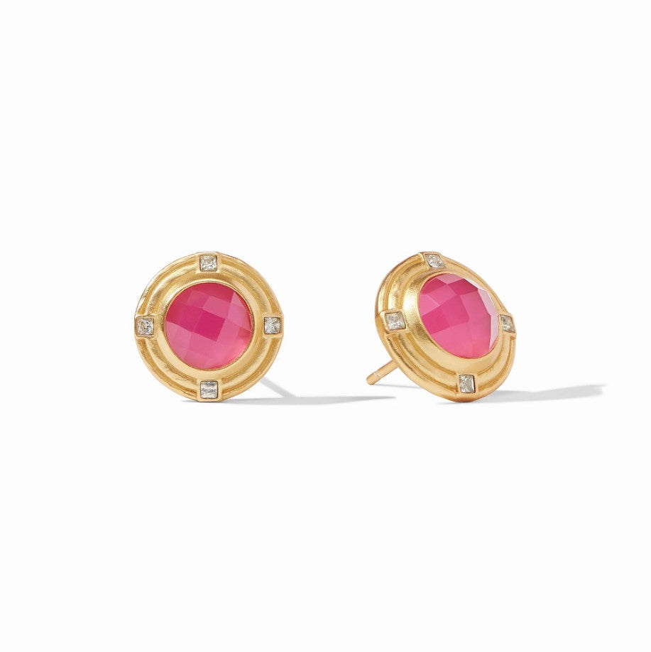 Astor Stone Stud - Iridescent Raspberry