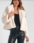 White Cropped Fur Coat