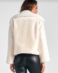 White Cropped Fur Coat