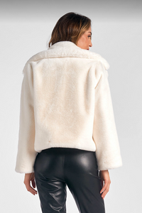 White Cropped Fur Coat