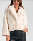 White Cropped Fur Coat