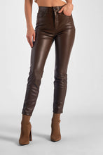 Load image into Gallery viewer, Brown Faux Leather Straight Leg Pant