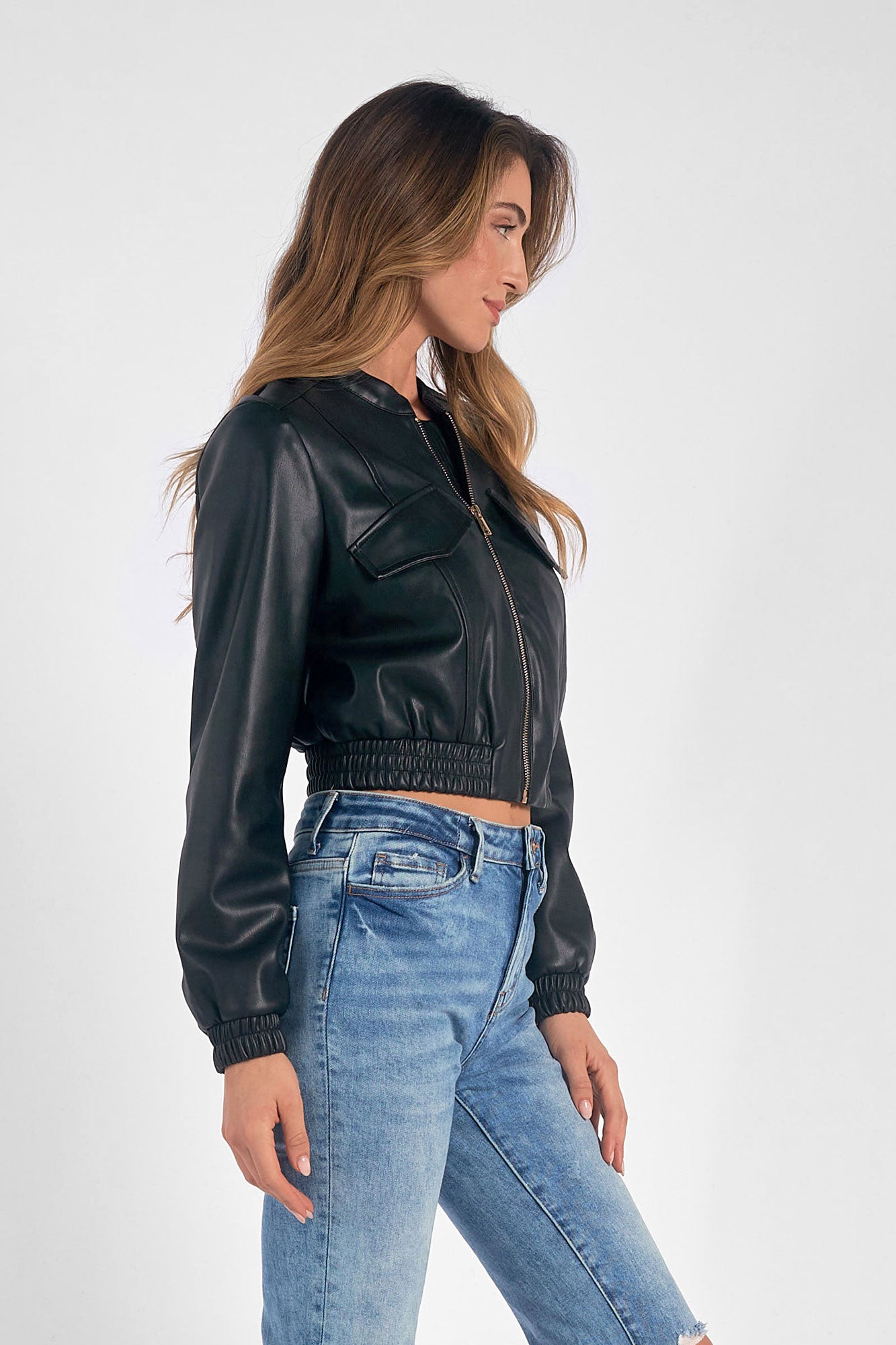 Cropped Bomber Jacket