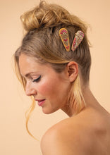 Load image into Gallery viewer, Jewelled Hair Clips - Mustard