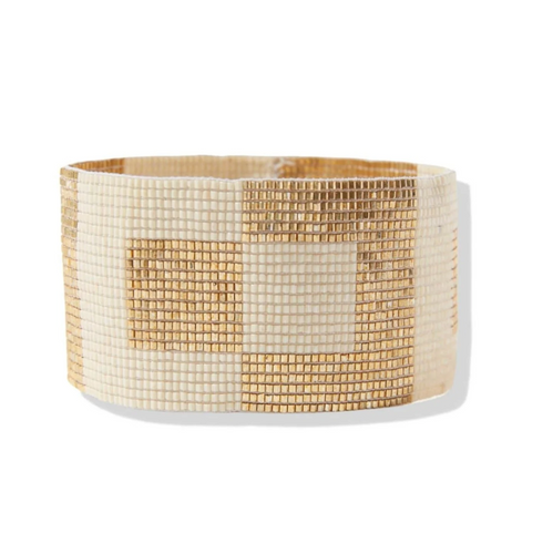 Brooklyn Two Color Squares Bracelet Gold