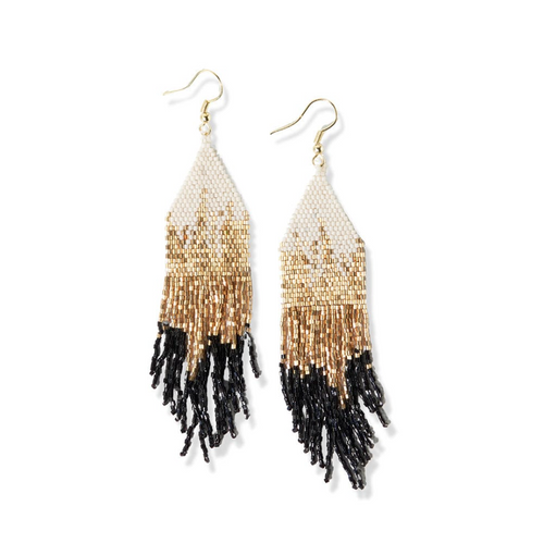 Claire Black Ombre Fringe Earrings