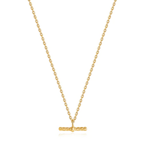 Gold Rope T-Bar Necklace