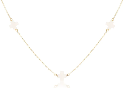 15" Simplicity Chain - Off-white Cross