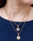 Gold Pavia & Pave Frame Necklace