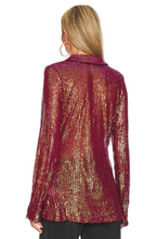 Cargar imagen en el visor de la galería, Sequin Shirtee Top - Dark Rhubarb