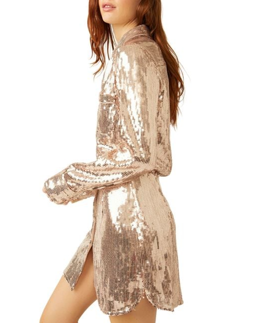 Sophie Sequin Mini Dress Champagne