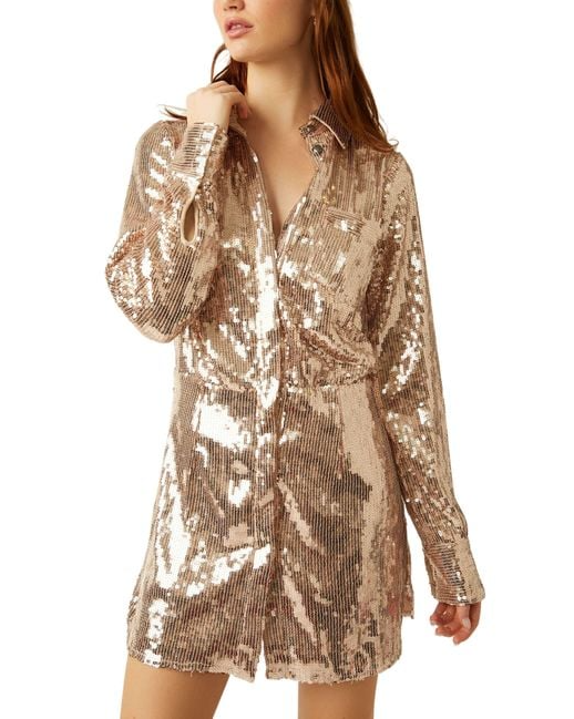 Sophie Sequin Mini Dress Champagne