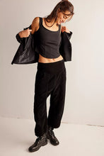 Load image into Gallery viewer, Lunan Crop Harem Cord Jeans - Black