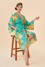 Cargar imagen en el visor de la galería, Hummingbird Kimono Gown - Aqua