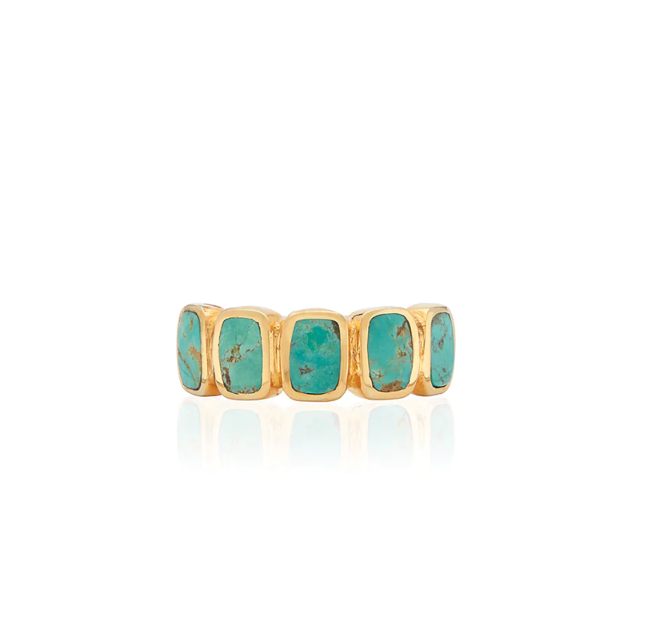 Turquoise Multi-Cushion Ring - Size 7