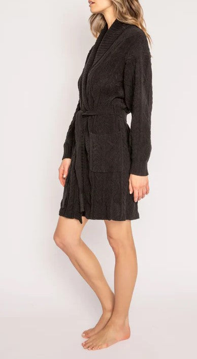 Black Cable Knit Robe