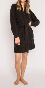 Black Cable Knit Robe