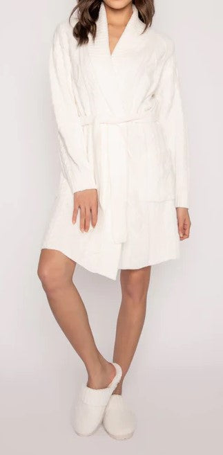 White Cable Knit Robe