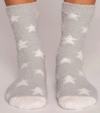 Cargar imagen en el visor de la galería, Light Grey Stars Plush Socks