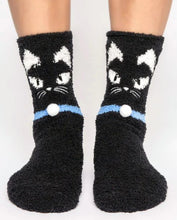 Cargar imagen en el visor de la galería, Charcoal Kitty Plush Socks