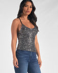 Silver Sequin Tank Top