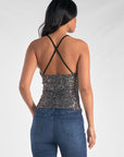 Silver Sequin Tank Top