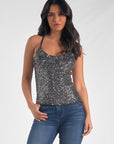 Silver Sequin Tank Top