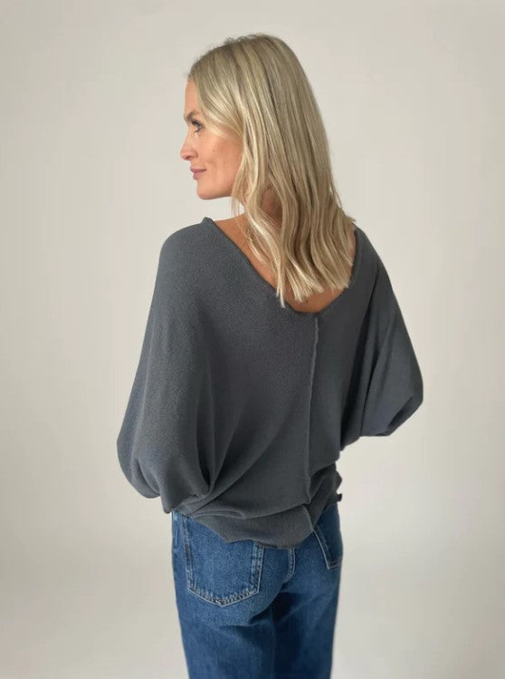 Crepe Hacci Dolman Slate