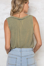 Load image into Gallery viewer, Sleeveless V-Neck Button Front Top