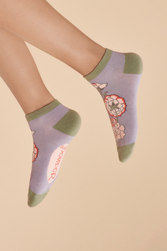 Lilac Paisley Trainer Socks