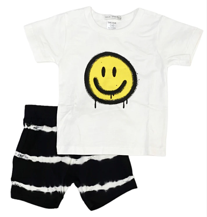Drippie Smiley Shirt &amp; Short Set