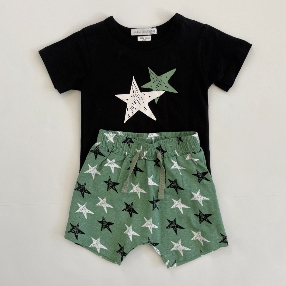 Scetched Star Short Set