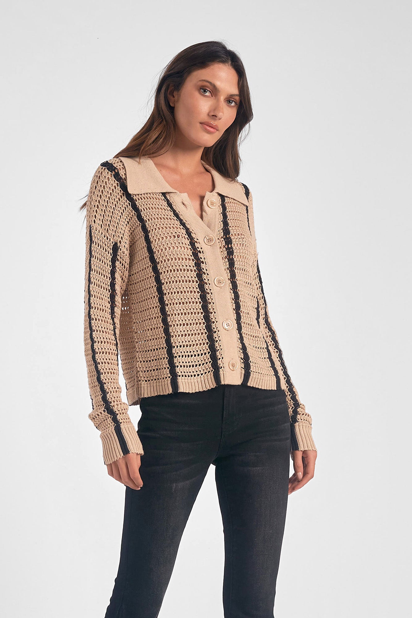 V-neck Button Front Cardigan