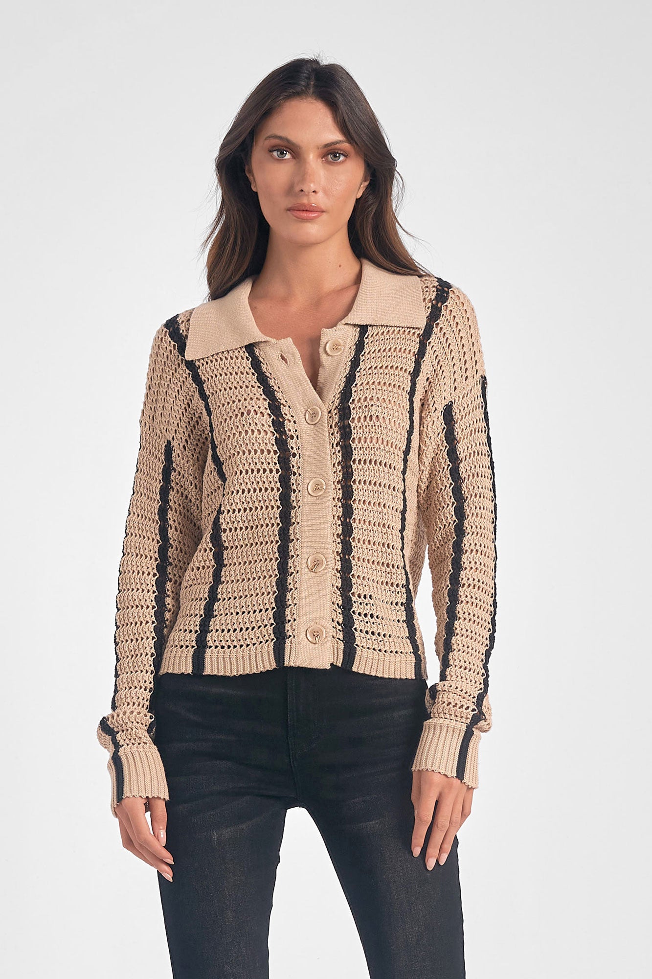 V-neck Button Front Cardigan