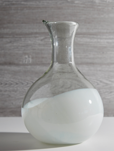 Handblown Glass Carafe White Base