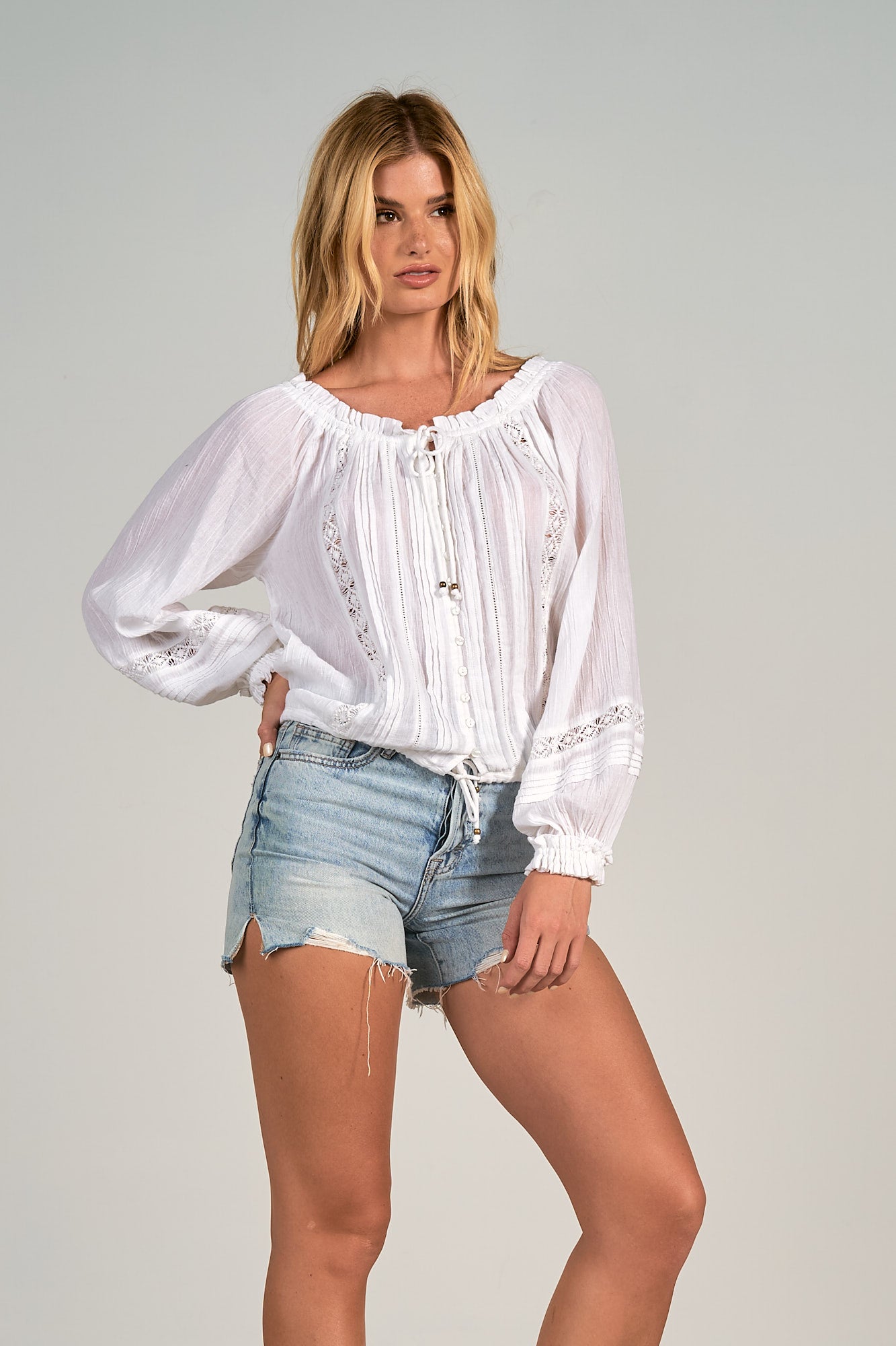 Long Sleeve Peasant Top