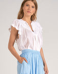 Short Sleeve Frill Peasant Top