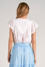 Load image into Gallery viewer, Short Sleeve Frill Peasant Top
