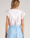 Short Sleeve Frill Peasant Top