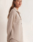 WFH Modal Shirt Jacket - Oatmeal Heather